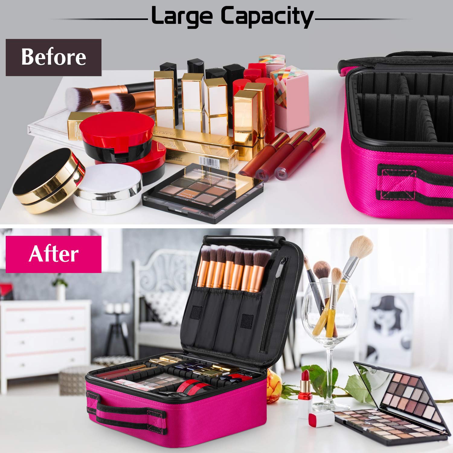 Professional Portable Folding Beauty Case Makeup Bag Cosmetics Box Travel  Organizer
