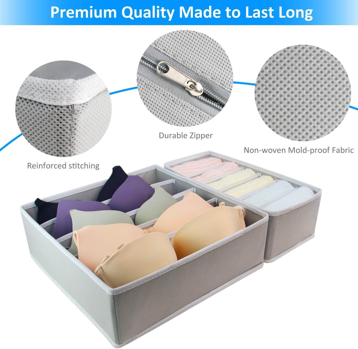 Foldable Underwear Sock Bra Tie Storage Box Organizer Premium Quality  Material