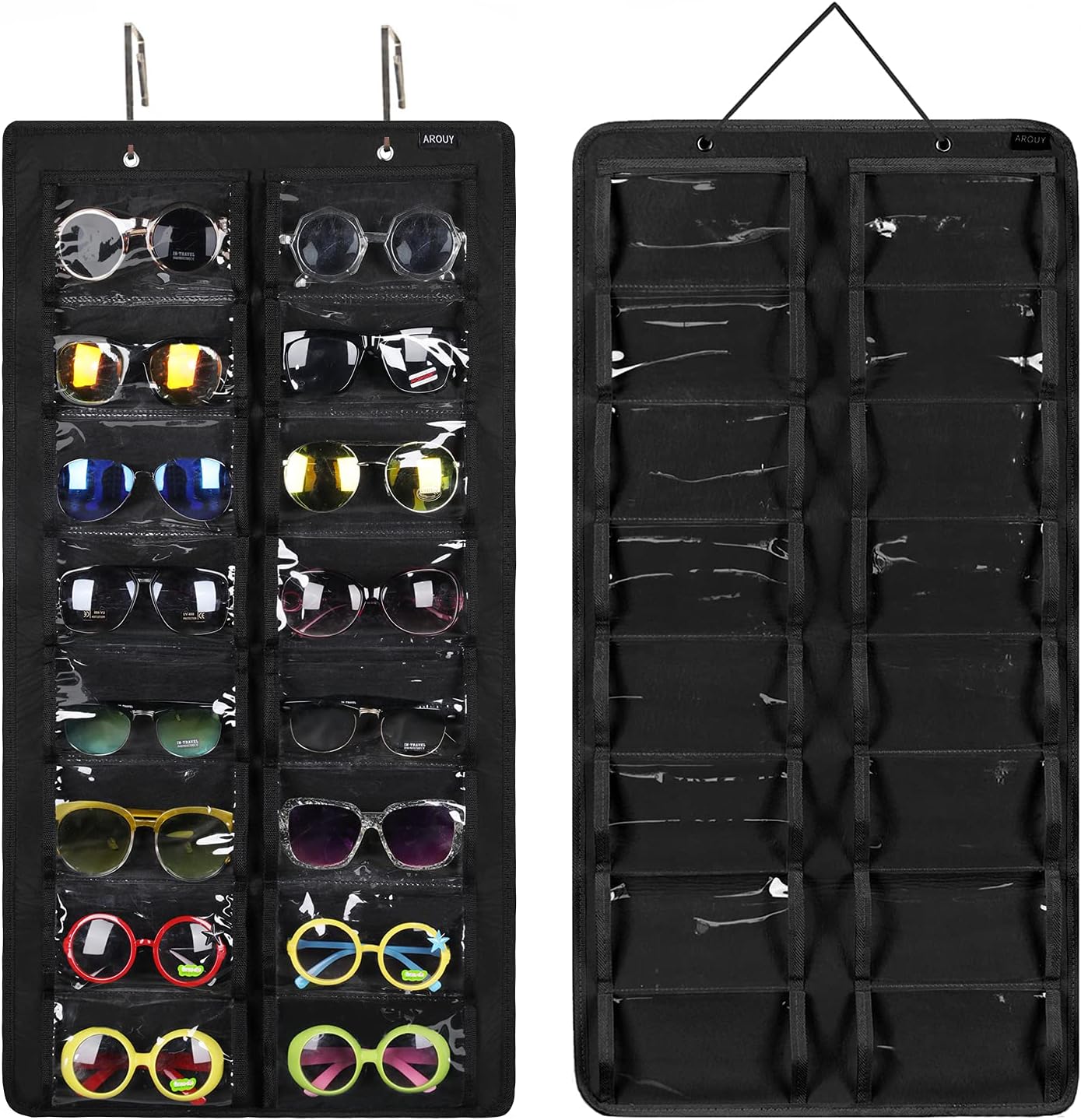 Blushbees® Hanging Sunglasses Organizer - Dark Gray, Large