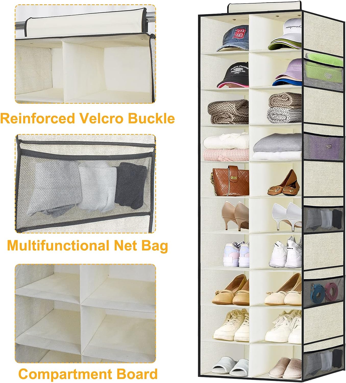 Blushbees® 20-Shelves Hanging Shoe Organizer - Beige